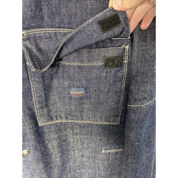 Vintage Silver Jeans Denim Sherpa Lined Jacket Men L Made in Cananda - Picture 6 of 9